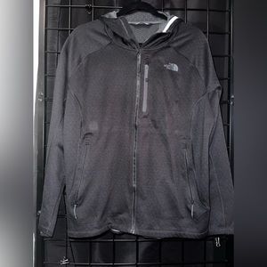 North face in the zip up jacket